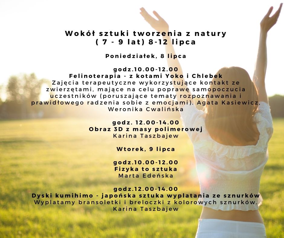 Kreatywne lato z Wileńską 08.07-02.08.2024 r. - warsztaty dla dzieci 7-12lat
